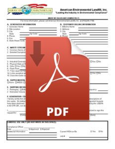 Waste Profile Sheet Download